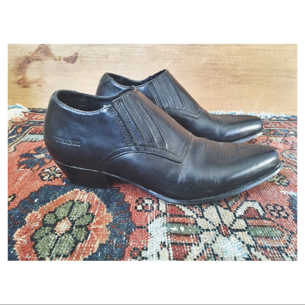 Durango Black Leather Ankle Cowboy Booties